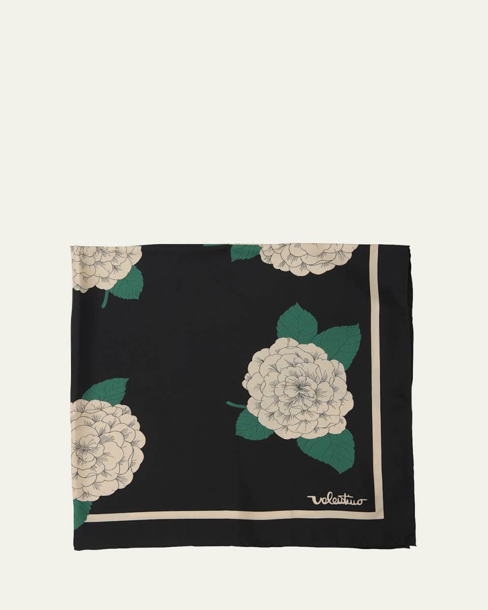 Floral Print Silk Scarf